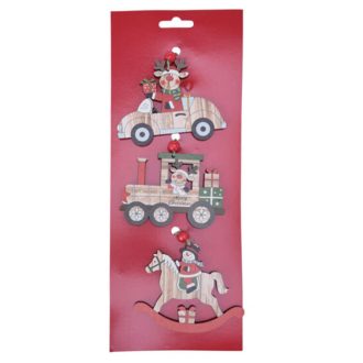   Dekorációs figura (natúr színű autó rénszarvassal, mozdony, hintaló)