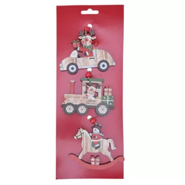   Dekorációs figura (natúr színű autó rénszarvassal, mozdony, hintaló)