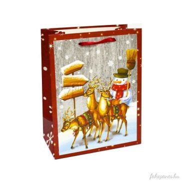 Ajándéktasak - kicsi (hóember és három rénszarvas)