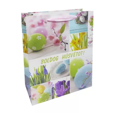   Ajándéktasak - közepes (húsvéti tojás-zöld „Boldog Húsvétot” felirattal)