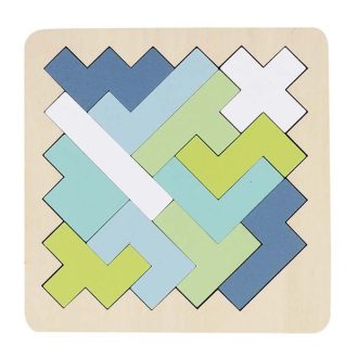 Fa tetrisz játék (négyszög, kék-zöld)