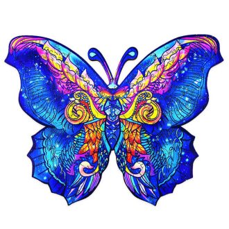 Fa puzzle, színes A3 méretű (pillangó)