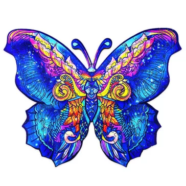 Fa puzzle, színes A3 méretű (pillangó)