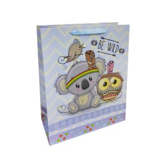   Ajándéktasak - kicsi (Koala maci bagollyal "BE WILD" felirattal)