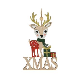   Karácsonyi dekorációs figura (előre néző rénszarvas XMAS felirattal)