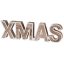 Karácsonyi dekoráció LED világítással natúr színben (XMAS felirat fehér körvonallal)