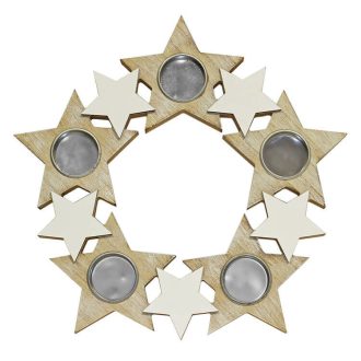 Fa koszorú mécsestartóval