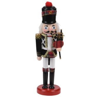   Diótörő skót dudával (fekete ruhában, fekete kalapban, 38 cm-es)