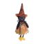 Halloween dekorációs figura (fekete macska, barna kalapban)