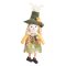 Halloween dekorációs figura (madárijesztő zöld, virágos kalapban)