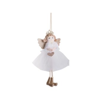   Karácsonyi dekoráció (fehér angyal tüllszoknyában, fejdísszel)