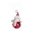 Karácsonyi dekoráció (piros csengő, piros sapkás lánnyal)