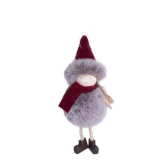   Karácsonyi dekoráció (szürke bundás lány, barna csizmában)