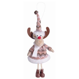   Karácsonyi dekoráció (rénszarvas kötött ruhában, fehér sállal)