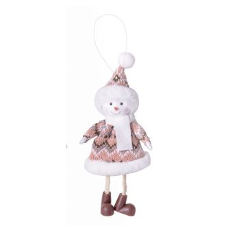   Karácsonyi dekoráció (hóember kötött ruhában, fehér sállal)