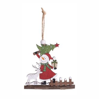   Karácsonyi dekoráció, ablakdísz (hóember faágon, 2 db-os)