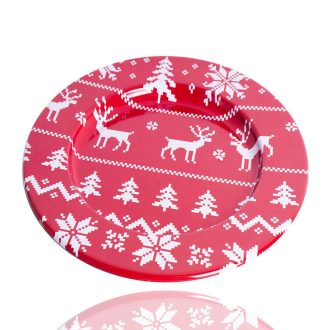   Karácsonyi tálaló tál (fehér karácsonyi figurákkal, 33 cm)