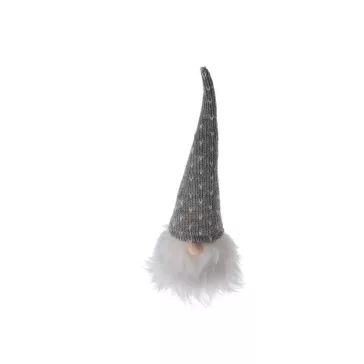   Karácsonyi orrtörp LED világítással (világosszürke sapkában, 19 cm)