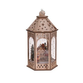 Lámpás, LED világítással (ház órával, natúr)