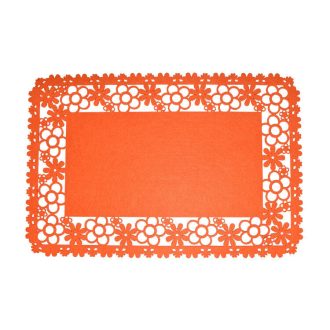   Filc alátét (téglalap alakú, narancssárga, kis virágos mintával)