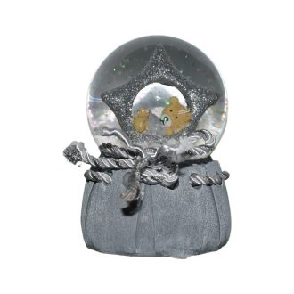 Hógömb, szürke - maci csillagban - világítós