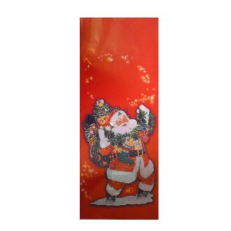 Mikulás tasak - puttonyos mikulás piros alapon