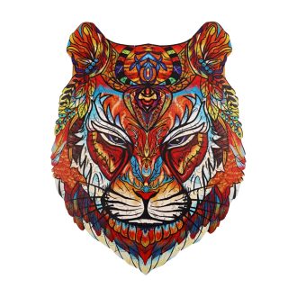 Fa puzzle, színes A5 méretű (tigris)