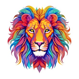 Fa puzzle, színes A5 méretű (oroszlán)