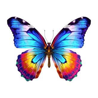 Fa puzzle, színes A4 méretű (lepke)