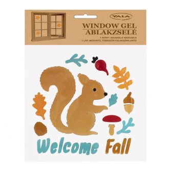 Zselés ablakdísz (mókus Welcome Fall feirattal)