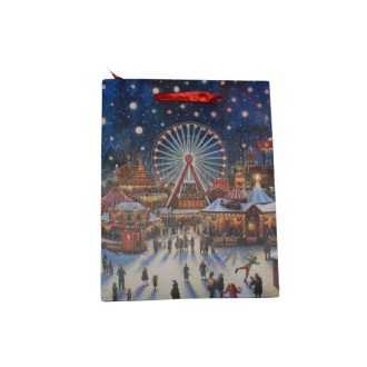   Ajándéktasak - közepes (kék alapon óriáskerék és vásár)