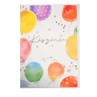   Üdvözlőkártya - fehér alapon, köszönöm felirattal (Képeslap)