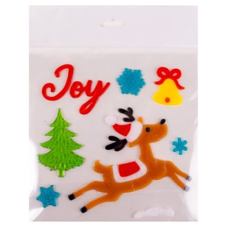 Zselés ablakdísz (Joy felírat, szarvas)