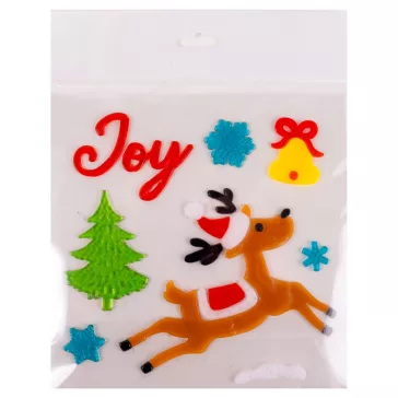 Zselés ablakdísz (Joy felírat, szarvas)