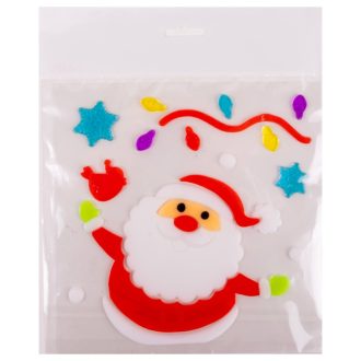 Zselés ablakdísz (Mikulás piros madárkával)