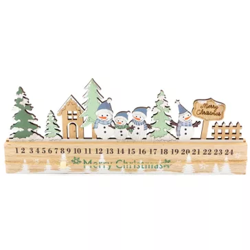 Adventi naptár - hóemberekkel (zöld)
