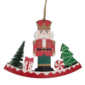 Karácsonyi ajtódísz - diótörő, ajándék, fenyő