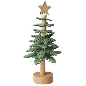 Asztaldísz filc fenyő golyós (sötétzöld)