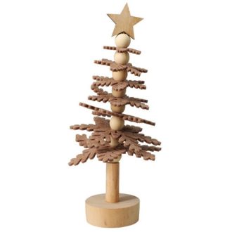 Asztaldísz filc fenyő golyós (bézs)