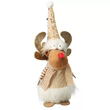   Dekorációs figura - Rénszarvas babzsák (fehér pulcsiban)