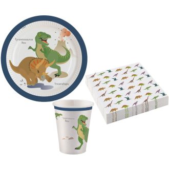   Dinoszaurusz Happy Dino party szett 36 db-os 23 cm-es tányérral