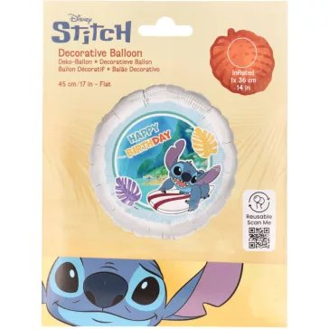   Disney Lilo és Stitch, A csillagkutya Surfer fólia lufi 45 cm
