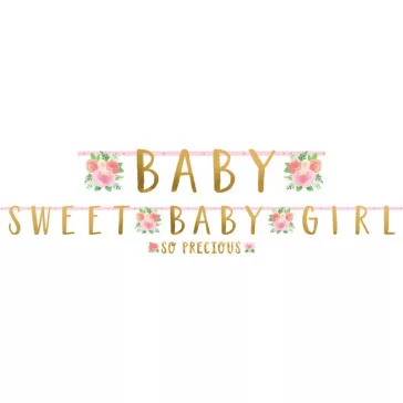 Floral Baby Sweet Baby Girl papír felirat 2 részes
