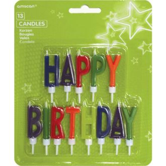 Happy Birthday Colorful gyertya szett 13 db-os