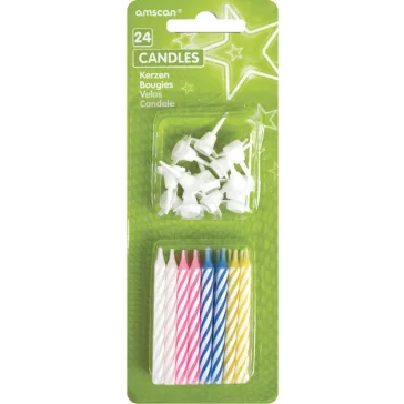 Színes Colorful tortagyertya, gyertya szett 24 db-os