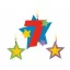 Színes Star 7-es számgyertya csillagokkal