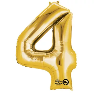 Arany Gold óriás 4-es szám fólia lufi 91x60 cm