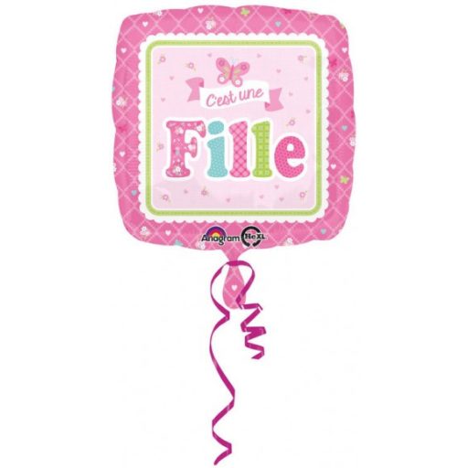 Welcome Baby Pink fólia lufi 43 cm