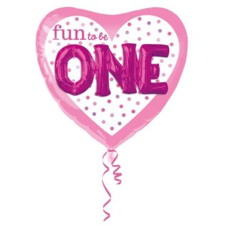 Első születésnap Fun to Be Pink fólia lufi 91 cm