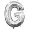 Ezüst Silver mini G betű fólia lufi 33 cm